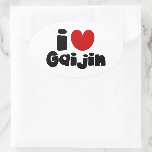 Sticker Ovale i heart Gaijin (Sac)