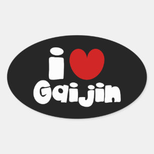 Sticker Ovale i heart Gaijin