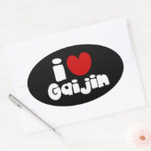 Sticker Ovale i heart Gaijin (Enveloppe)