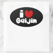 Sticker Ovale i heart Gaijin (Sac)