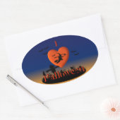 Sticker Ovale I Heart Halloween - New Twist (Enveloppe)
