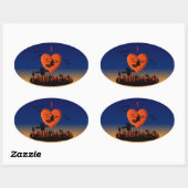 Sticker Ovale I Heart Halloween - New Twist (Feuille)