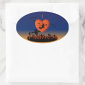Sticker Ovale I Heart Halloween - New Twist (Sac)