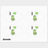 Sticker Ovale I Heart Kappa (Feuille)