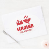 Sticker Ovale I Heart (Love) Thai Red Curry (Enveloppe)