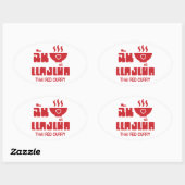 Sticker Ovale I Heart (Love) Thai Red Curry (Feuille)