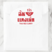 Sticker Ovale I Heart (Love) Thai Red Curry (Sac)