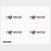 Sticker Ovale I Heart Maman (Feuille)