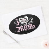 Sticker Ovale I Heart Maman Rose (Enveloppe)