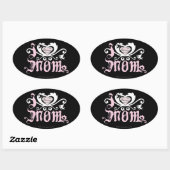 Sticker Ovale I Heart Maman Rose (Feuille)