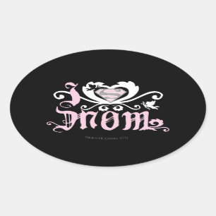 Sticker Ovale I Heart Maman Rose