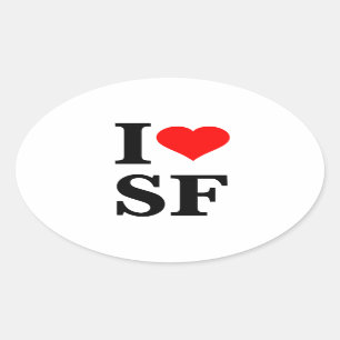 Sticker Ovale I Heart San Francisco