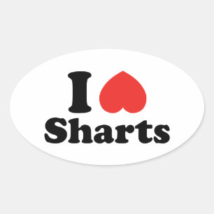 Sticker Ovale I Heart Sharts