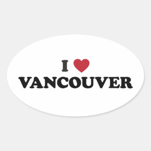 Sticker Ovale I Heart Vancouver Canada