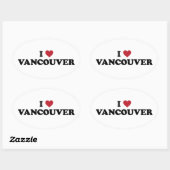 Sticker Ovale I Heart Vancouver Canada (Feuille)