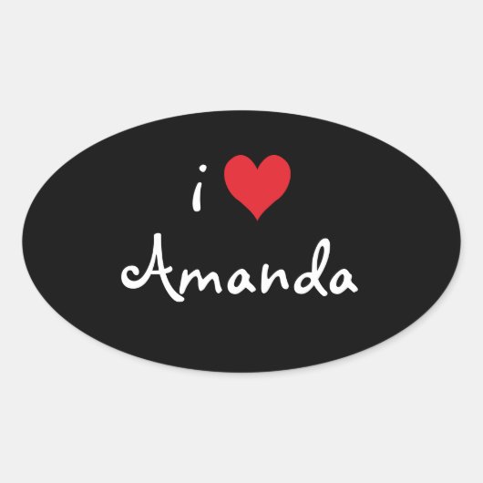 Sticker Ovale I Love Amanda (Devant)
