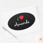 Sticker Ovale I Love Amanda (Enveloppe)