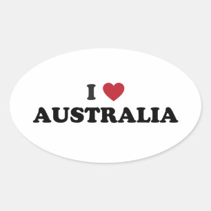 Sticker Ovale I Love Australia