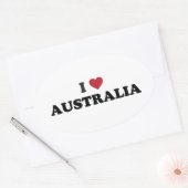 Sticker Ovale I Love Australia (Enveloppe)