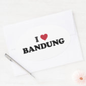 Sticker Ovale I Love Bandung Indonésie (Enveloppe)