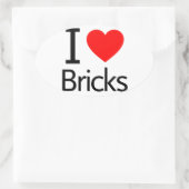 Sticker Ovale I Love Bricks (Sac)
