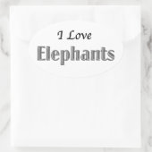 Sticker Ovale I Love Elephants (Sac)