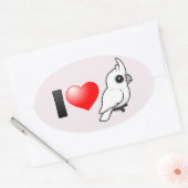 Sticker Ovale I Love Goffin's Cockatoos (Enveloppe)