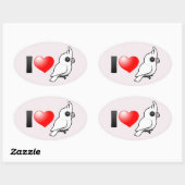 Sticker Ovale I Love Goffin's Cockatoos (Feuille)