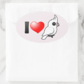 Sticker Ovale I Love Goffin's Cockatoos (Sac)