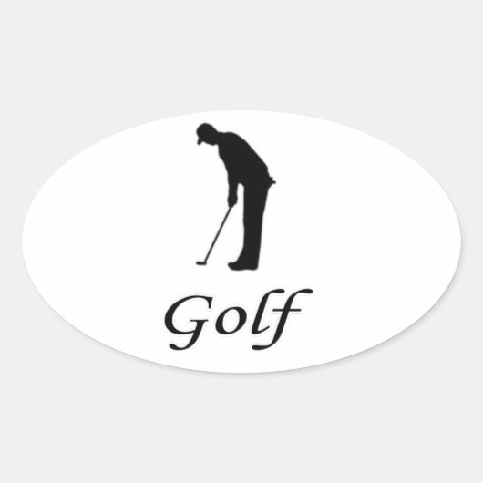 Sticker Ovale I Love Golf (Devant)