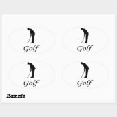 Sticker Ovale I Love Golf (Feuille)