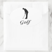 Sticker Ovale I Love Golf (Sac)