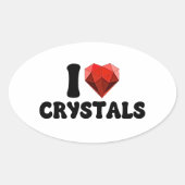 Sticker Ovale I Love Heart Crystals Singles Valentine's Gift (Devant)