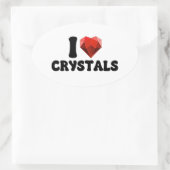 Sticker Ovale I Love Heart Crystals Singles Valentine's Gift (Sac)