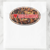 Sticker Ovale I Love (Heart) Fried Grasshopper (Sac)