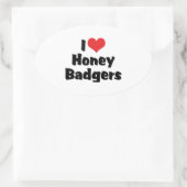 Sticker Ovale I Love Heart Honey Badgers (Sac)