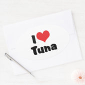 Sticker Ovale I Love Heart Tuna (Enveloppe)