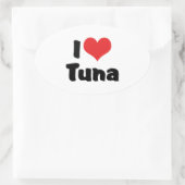 Sticker Ovale I Love Heart Tuna (Sac)