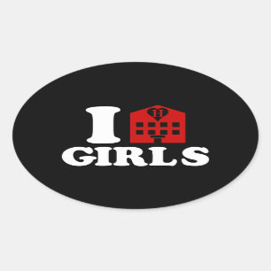 Sticker Ovale I Love Hotel Girls