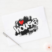Sticker Ovale I Love House Music (Enveloppe)