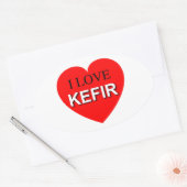 Sticker Ovale I Love Kefir (Enveloppe)