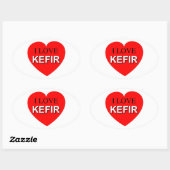 Sticker Ovale I Love Kefir (Feuille)