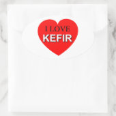 Sticker Ovale I Love Kefir (Sac)