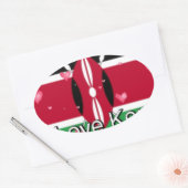 Sticker Ovale I Love Kenya et "Hakuna Matata" Art Print (Enveloppe)