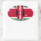 Sticker Ovale I Love Kenya et "Hakuna Matata" Art Print (Sac)