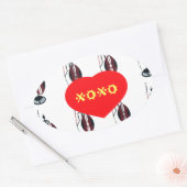 Sticker Ovale I Love Kenya Massai Art Print (Enveloppe)