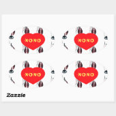 Sticker Ovale I Love Kenya Massai Art Print (Feuille)