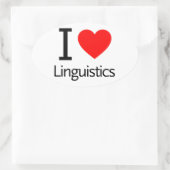 Sticker Ovale I Love Linguistique (Sac)