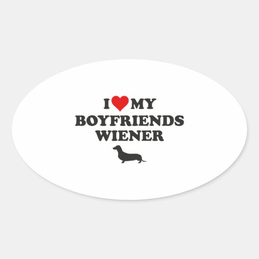Sticker Ovale I Love My Boyfriends Wiener (Devant)