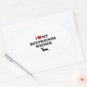 Sticker Ovale I Love My Boyfriends Wiener (Enveloppe)